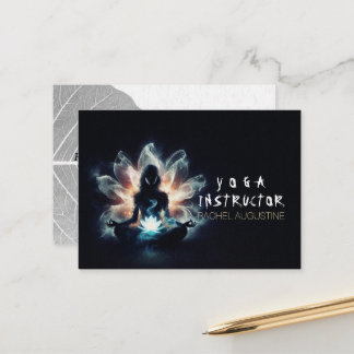 Carte De Rendez-vous Professeur de Yoga Méditation Pose Brume Lumineuse