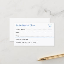 Professional Dental Appointment Card
