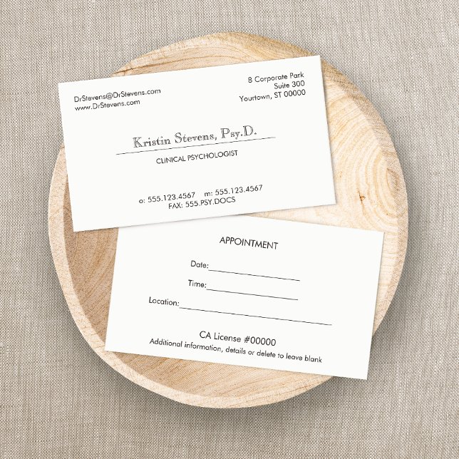 Carte de rendez-vous professionnelle classique sim (Créateur téléchargé)