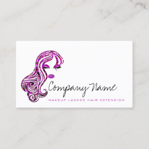 Carte De Rendez-vous Prolongation des cheveux Poils Purple Pink Maquill