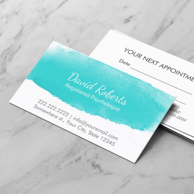Carte De Rendez-vous Psychologue Conseiller Aquarelle Nomination (Créateur téléchargé)