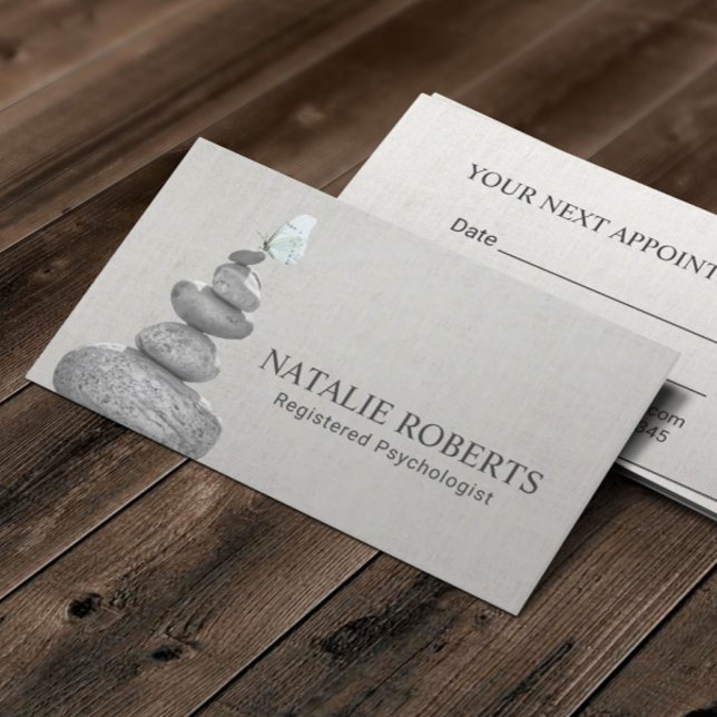 Carte De Rendez-vous Psychologue Conseiller Balance Stones Nomination (Créateur téléchargé)