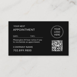 Carte De Rendez-vous QR Code Business Logo Modern Professional Black