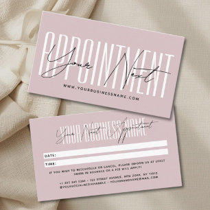 Carte De Rendez-vous rappel professionnel de typographie de script mode