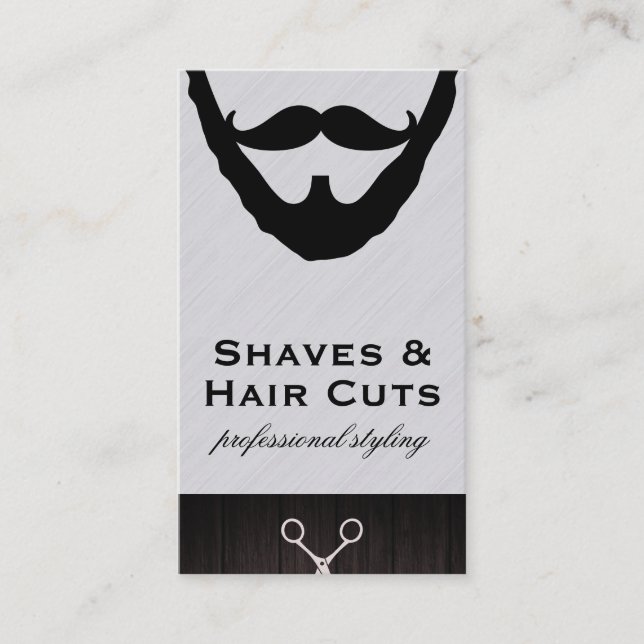 Carte De Rendez-vous Rasage et coupes de barbe et de moustache (Devant)