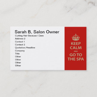 Carte De Rendez-vous Restez calme et allez au Spa