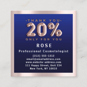 Carte De Rendez-vous Rose 20% De Réduction Logo Coiffure Marine Bleu B