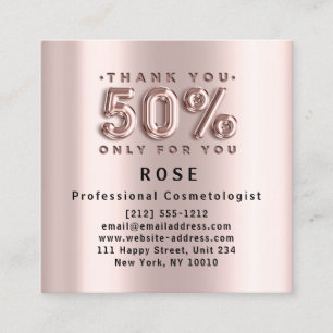Carte De Rendez-vous Rose 50% De Réduction Logo Hair Gold Pink Metalli