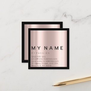 Carte De Rendez-vous Rose Black Carré Moderne Minimal Logo Consulting