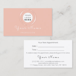 Carte De Rendez-vous Rose de maquillage professionnel de cheveux de cir
