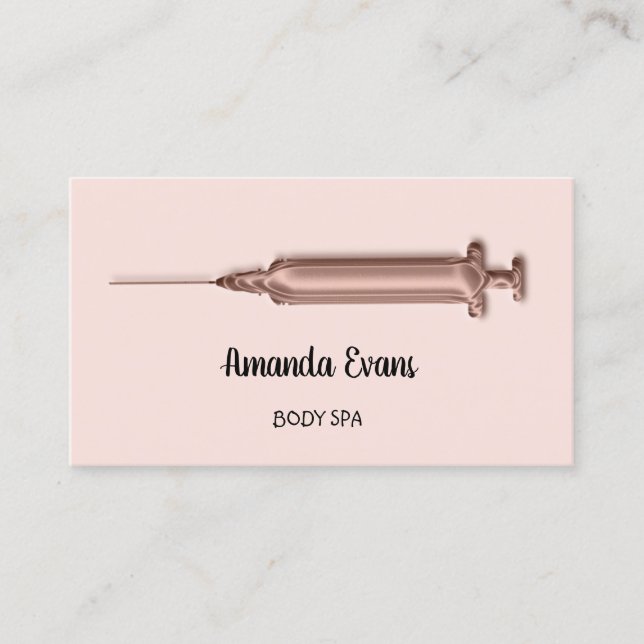 Carte De Rendez-vous Rose Drives Beauty Cosmetologist Botox Syringe App (Devant)