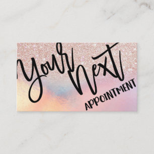 Carte De Rendez-vous Rose Parties scintillant or Iridescente Holographi