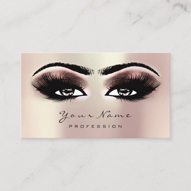 Carte De Rendez-vous Rose Parties scintillant or maquillage Artiste Las (Devant)