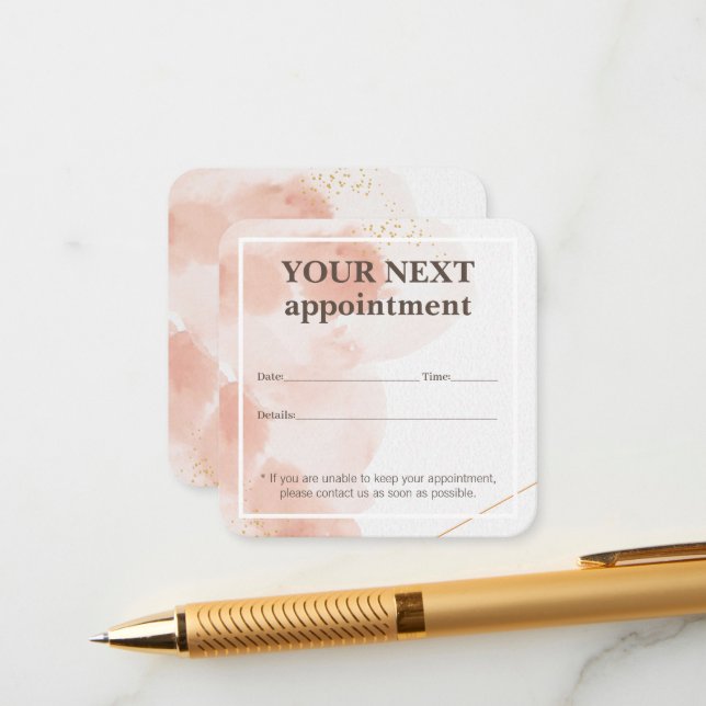 Carte de rendez-vous Rose simple et élégante (Devant/Arrière en situation)