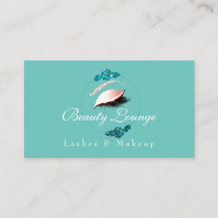 Carte De Rendez-vous Roses turquoises floraux de maquilleur d'extension