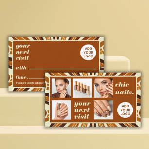 Carte De Rendez-vous Rustic Chic Business Logo Nail Salon Photo Collage