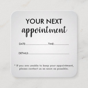 Carte De Rendez-vous Salon de beauté blanc élégant et moderne