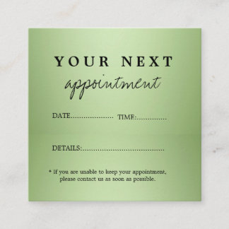 Carte De Rendez-vous Salon de beauté de luxe Mint Green