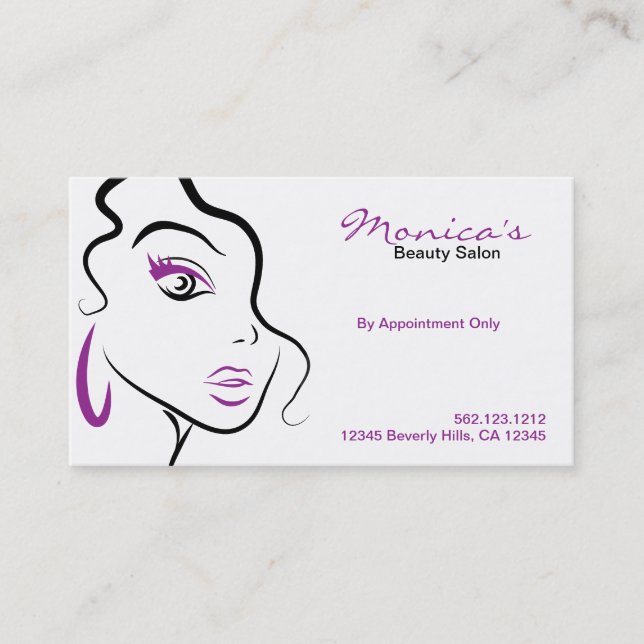 Carte De Rendez-vous Salon de beauté élégant avec la date de (Devant)