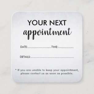 Carte De Rendez-vous Salon de Beauté Élégant Moderne Blanc