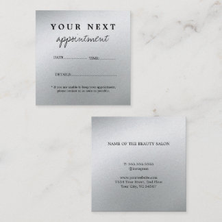 Carte De Rendez-vous Salon de beauté en argent de Glamor