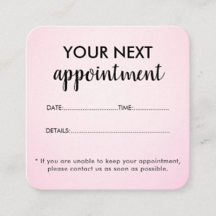 Carte De Rendez-vous Salon de beauté rose élégant et moderne