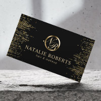 Salon de beauté Script Monogramme Logo Gold Confet