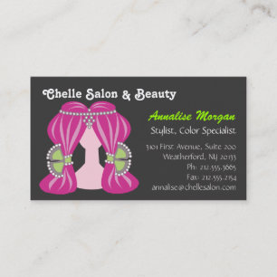 Carte De Rendez-vous Salon de Chelle - cheveux roses et noir