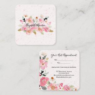 Carte De Rendez-vous Salon de coiffure Fleurs de jardin Maquillage