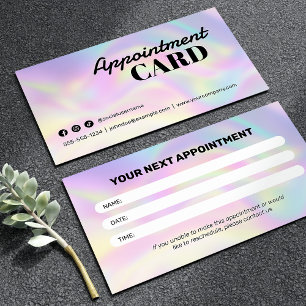 Carte De Rendez-vous Salon de coiffure holographique moderne sur les mé