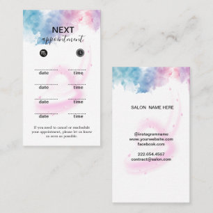 Carte De Rendez-vous Salon de luxe avec paillettes violettes