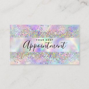Carte De Rendez-vous Salon de maquillage Parties scintillant holographi