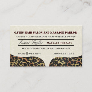 Carte De Rendez-vous Salon de massage d'empreinte de léopard