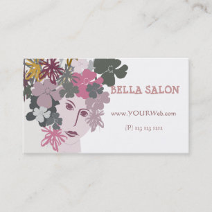 Carte De Rendez-vous Salon de stylo à cheveux en fleurs de déesse en 