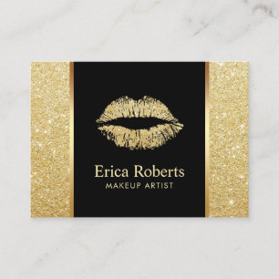 Carte De Rendez-vous Salon Gold Parties scintillant Lips Maquillage Ren