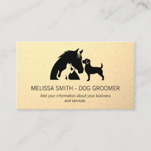 Carte De Rendez-vous Service Animalier Logo Cheval Chien Chat