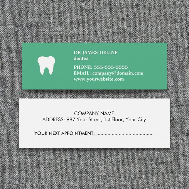Carte de rendez-vous simple blanche verte pour den (Créateur téléchargé)