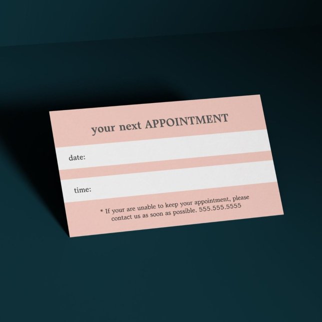 Carte De Rendez-vous Simple Elegant Light Pastel Beauté (Créateur téléchargé)