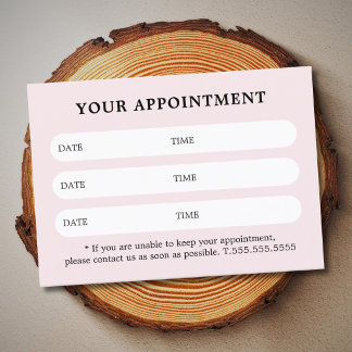 Carte De Rendez-vous Simple Élégant Salon de Beauté Rose Blanche