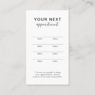 Carte de rendez-vous simple et élégante pour salon