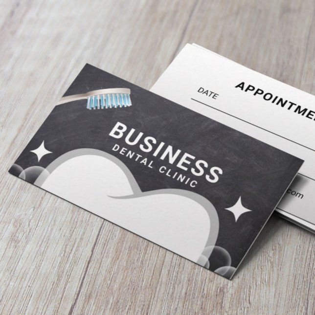 Carte De Rendez-vous Soins dentaires Dentist Tooth & Bubles Chalkboard  (Créateur téléchargé)