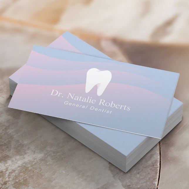 Carte De Rendez-vous Soins dentaires Logo dentaire Élégant bleu Dentist (Créateur téléchargé)