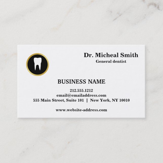 Carte De Rendez-vous Soins dentaires professionnels Nomination d'un den (Devant)