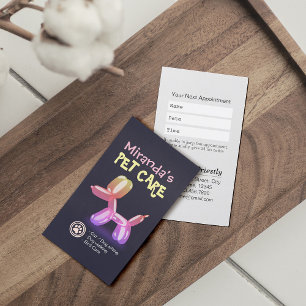 Carte De Rendez-vous Soins pour animaux Toilettage Garde Bain Joli Chie