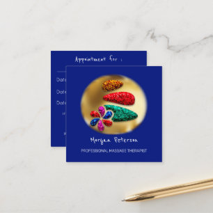 Carte De Rendez-vous Spa de massage Wellness Flower Gold Logo Stone Nav
