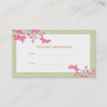Carte de rendez-vous Spa de salon rose et vert