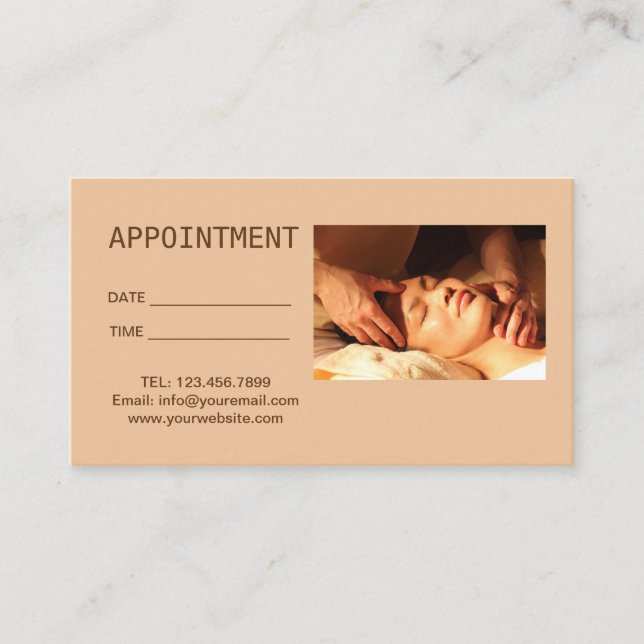 Carte De Rendez-vous Spa Zen Acupression Massage thérapie Nomination (Devant)