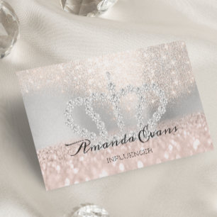 Carte De Rendez-vous Sparkly Blush Glitter Makeup Artist Silver  Royal