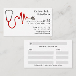 Carte De Rendez-vous Stethoscope EKG ligne de battement de coeur ECG va
