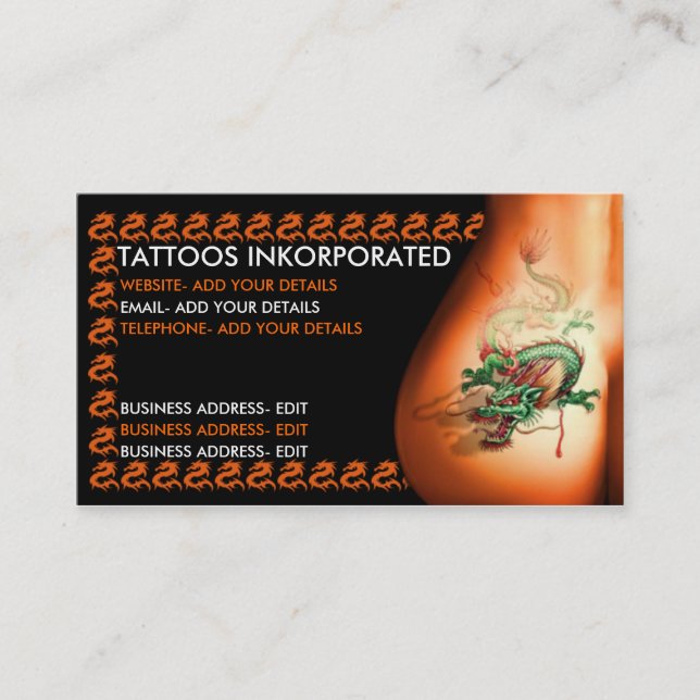 Carte De Rendez-vous Studio de tatouage (Devant)